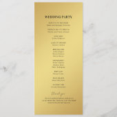 Moderne Eenvoudige Gradiënt Goud & Zwarte Huwelijk Programmakaart (Achterkant)