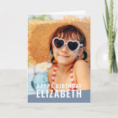 Moderne Eenvoudige grafische aangepaste foto 'Birt Kaart (Voorkant)