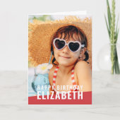 Moderne Eenvoudige grafische aangepaste foto 'Birt Kaart (Voorkant)