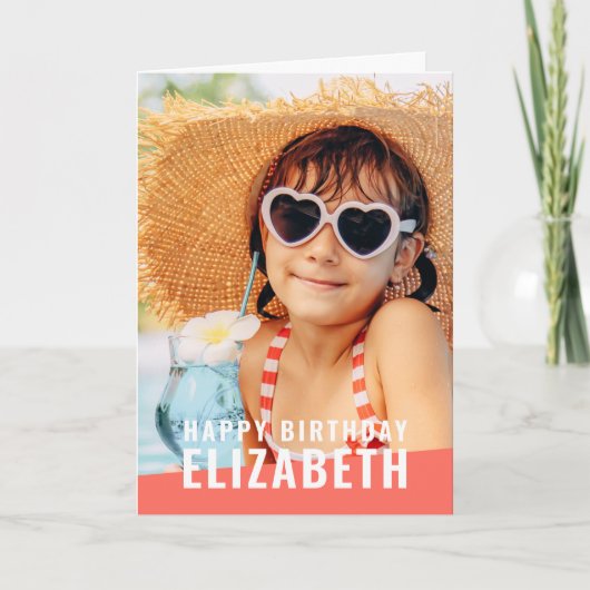 Moderne Eenvoudige grafische aangepaste foto 'Birt Kaart (Voorkant)