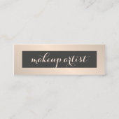 Moderne eenvoudige grafische grijze Roos Makeup ar Mini Visitekaartje (Voorkant)