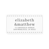 Moderne eenvoudige grafische kaart — Terugkeeradre Etiket (Voorkant)