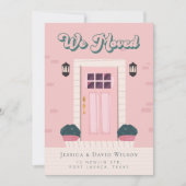 Moderne eenvoudige grafische roze mededeling over  kaart (Voorkant)