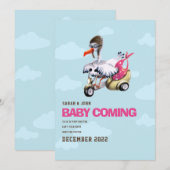 Moderne, eenvoudige, grappige slapende baby-baby aankondiging (Voorkant / Achterkant)