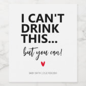 Moderne eenvoudige grappige zwangerschap aankondig wijn etiket (Enkel label)