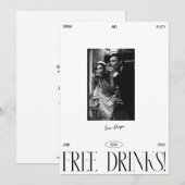 Moderne Eenvoudige Gratis Drankjes Script Save The Date (Voorkant / Achterkant)