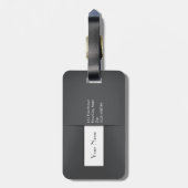 Moderne eenvoudige grijze antracite monogram bagagelabel (Achterkant verticaal)