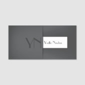 Moderne eenvoudige grijze antracite monogram naamplaatje (Voorkant)