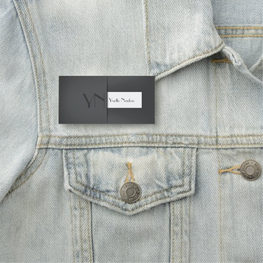 Moderne eenvoudige grijze antracite monogram naamplaatje (In situ)