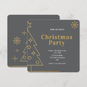 Moderne Eenvoudige Grijze en Gouden Kerstfeest Vie Kaart (Voorkant / Achterkant)