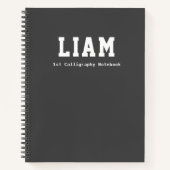 Moderne Eenvoudige Grijze Gepersonaliseerde Kinder Notitieboek (Voorkant)