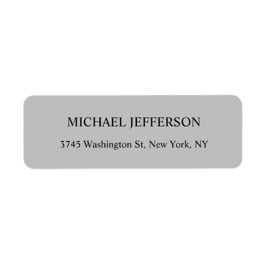 Moderne eenvoudige grijze minimalist etiket (Voorkant)