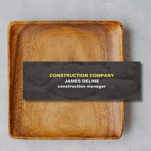 Moderne eenvoudige grijze stenen constructie mini visitekaartje