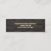 Moderne eenvoudige grijze stenen constructie mini visitekaartje (Voorkant)