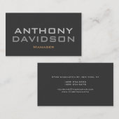 Moderne eenvoudige grijze tekst Visitekaartje (Voorkant / Achterkant)