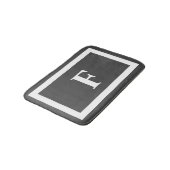 Moderne eenvoudige grijze witte monogram badmat (Gekanteld)