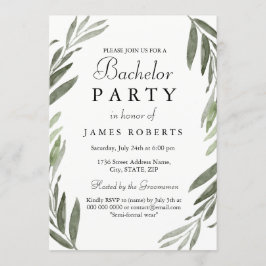 Moderne Eenvoudige Groene Blad Verloofd Feest Uitn Kaart