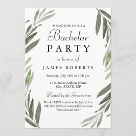 Moderne Eenvoudige Groene Blad Verlovingsfeest Uit Kaart