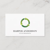 Moderne, eenvoudige groene eco-professional visitekaartje (Voorkant)