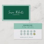 Moderne eenvoudige groene elegante minimalistische visitekaartje (Voorkant / Achterkant)