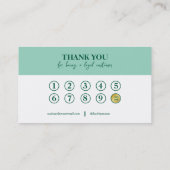 Moderne eenvoudige groene elegante minimalistische visitekaartje (Achterkant)