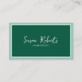 Moderne eenvoudige groene elegante minimalistische visitekaartje (Voorkant)