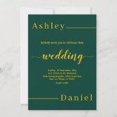 Moderne eenvoudige groene en gouden elegante chiqu kaart (Voorkant)