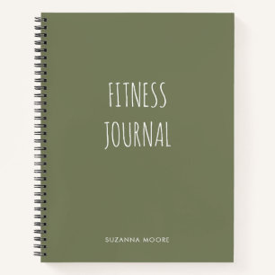 Moderne, eenvoudige, groene fitness van fitness vo notitieboek