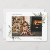 Moderne eenvoudige groene foto feestdagenkaart (Voorkant)