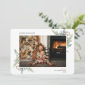 Moderne eenvoudige groene foto feestdagenkaart (Staand voorkant)