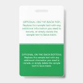 Moderne, eenvoudige groene foto, professionele naa badge (Achterkant)