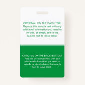 Moderne, eenvoudige groene foto, professionele naa badge (Achterkant)