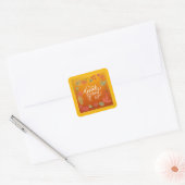 Moderne Eenvoudige Groene Herfst Herfst Thanksgivi Vierkante Sticker (Envelop)