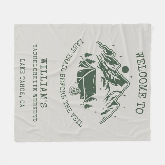 Moderne Eenvoudige Groene Kamp Bachelorette Feest Fleece Deken (Voorkant (Horizontaal))