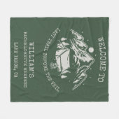 Moderne Eenvoudige Groene Kampeer Afscheidsceremon Fleece Deken (Voorkant (Horizontaal))