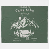 Moderne Eenvoudige Groene Kampeer Afscheidsceremon Fleece Deken (Voorkant (Horizontaal))