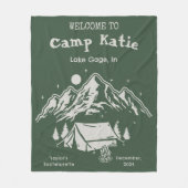 Moderne Eenvoudige Groene Kampeer Bachelorette Fee Fleece Deken (Voorkant)