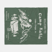 Moderne Eenvoudige Groene Kampeer Bachelorette Fee Fleece Deken (Voorkant (Horizontaal))
