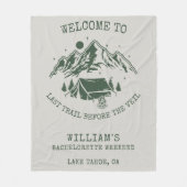 Moderne Eenvoudige Groene Kampeer Bachelorette Fee Fleece Deken (Voorkant)