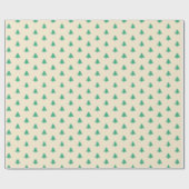 Moderne, eenvoudige, groene kerstbomen op beige cadeaupapier (Vlak)