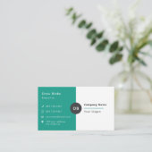 Moderne, eenvoudige, groene professionele Logo met Visitekaartje (Staand voorkant)