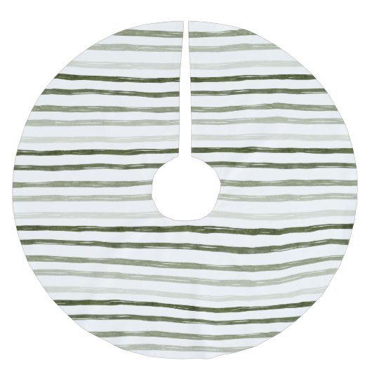 Moderne eenvoudige groene strepes kerst kerstboom rok (Voorkant)