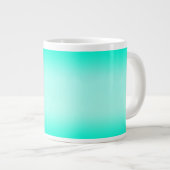 Moderne Eenvoudige groene Turquoise Verloopkleur Grote Koffiekop (Voorkant rechts)