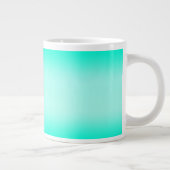 Moderne Eenvoudige groene Turquoise Verloopkleur Grote Koffiekop (Rechts)