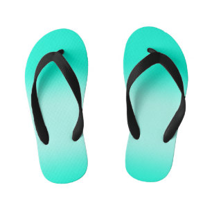 Moderne Eenvoudige groene Turquoise Verloopkleur Kinder Teenslippers