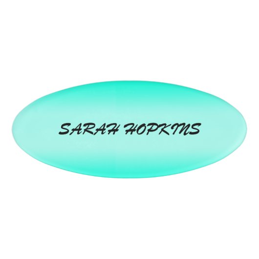 Moderne Eenvoudige groene Turquoise Verloopkleur Naambadge (Voorkant)