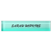 Moderne Eenvoudige groene Turquoise Verloopkleur Naambordje (Voorkant)