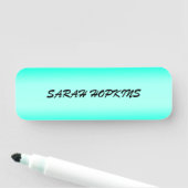 Moderne Eenvoudige groene Turquoise Verloopkleur Naamplaatje (In situ)