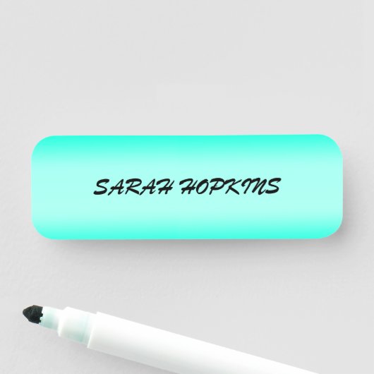 Moderne Eenvoudige groene Turquoise Verloopkleur Naamplaatje (In situ)