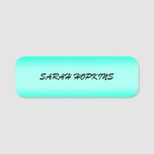 Moderne Eenvoudige groene Turquoise Verloopkleur Naamplaatje (Voorkant)